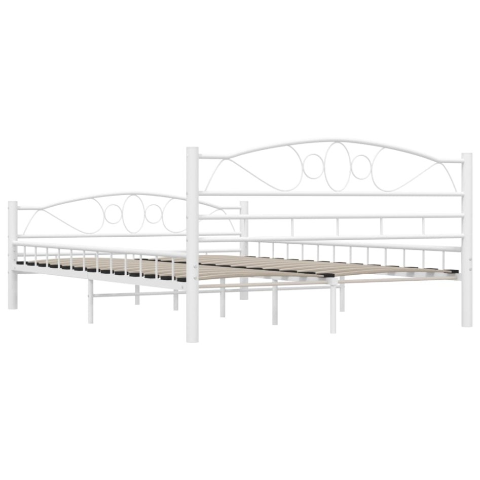Estructura de cama de metal blanco 140x200