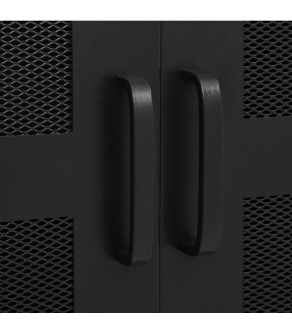 Armario oficina industrial puertas malla acero negro