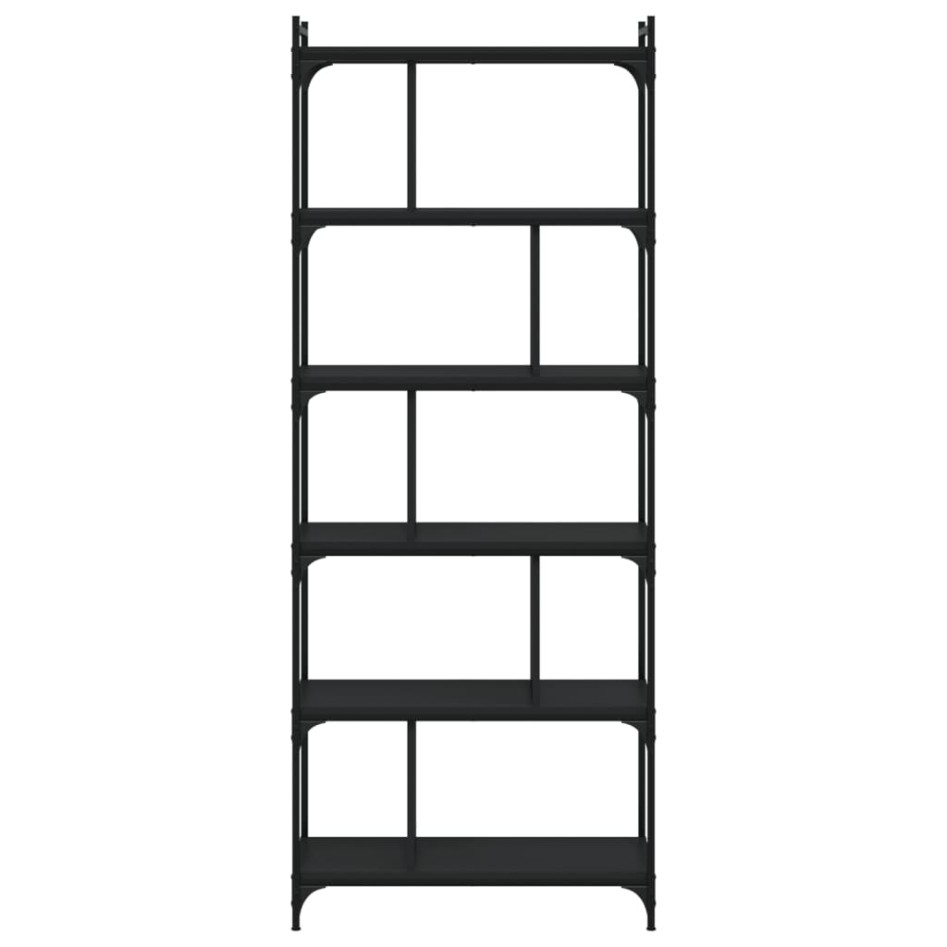 Librería de 6 estantes madera de ingeniería negro 76x32x192