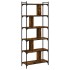 Librería 6 estantes madera ingeniería roble ahumado
