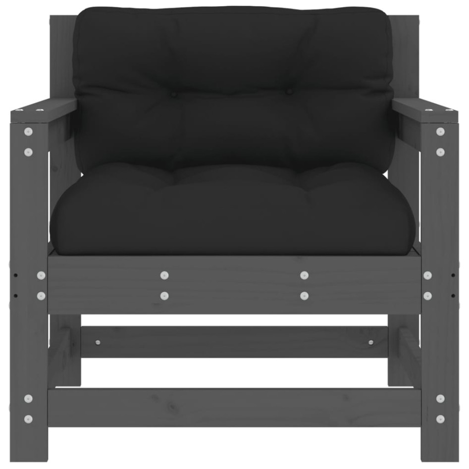 Sillones de jardín con cojines 2 uds madera maciza de pino