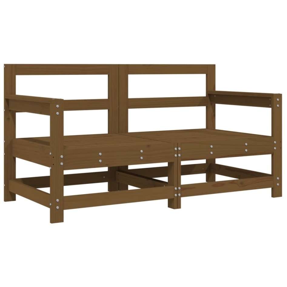 Sillones de jardín cojines 2 uds madera maciza pino marrón