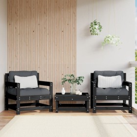 Sillones de jardín con cojines 2 uds madera maciza pino