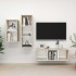 Muebles de salón 3 pzas madera ingeniería blanco y roble