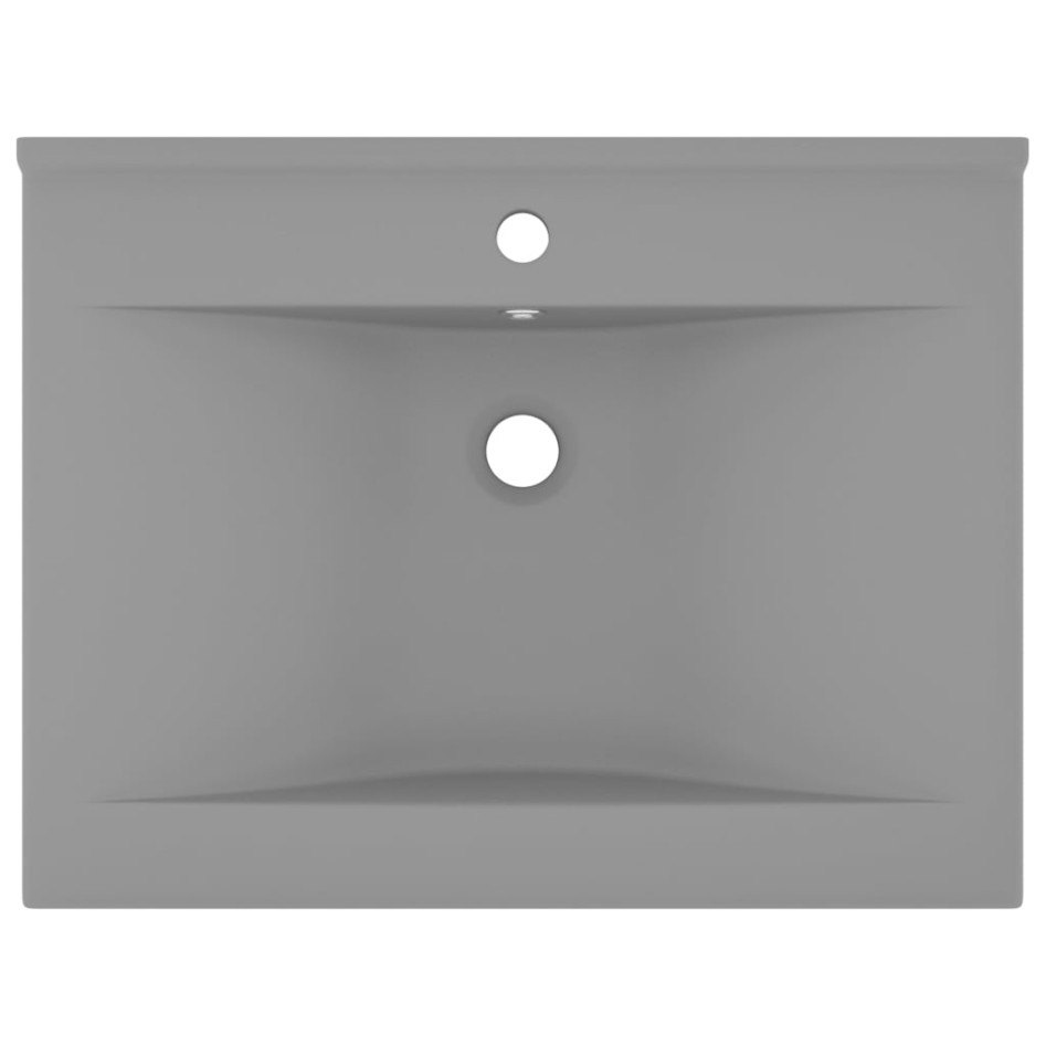 Lavabo de lujo con grifo cerámica 60x46 cm gris