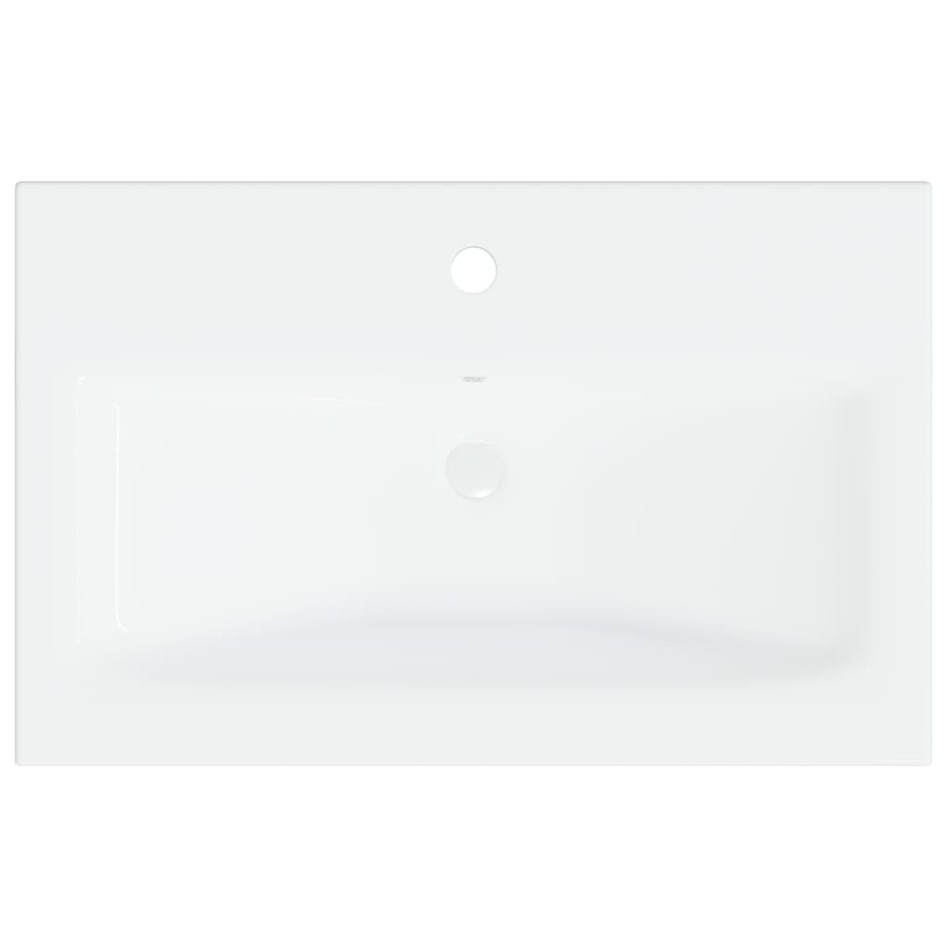 Lavabo empotrado con grifo cerámica blanco 61x39x18
