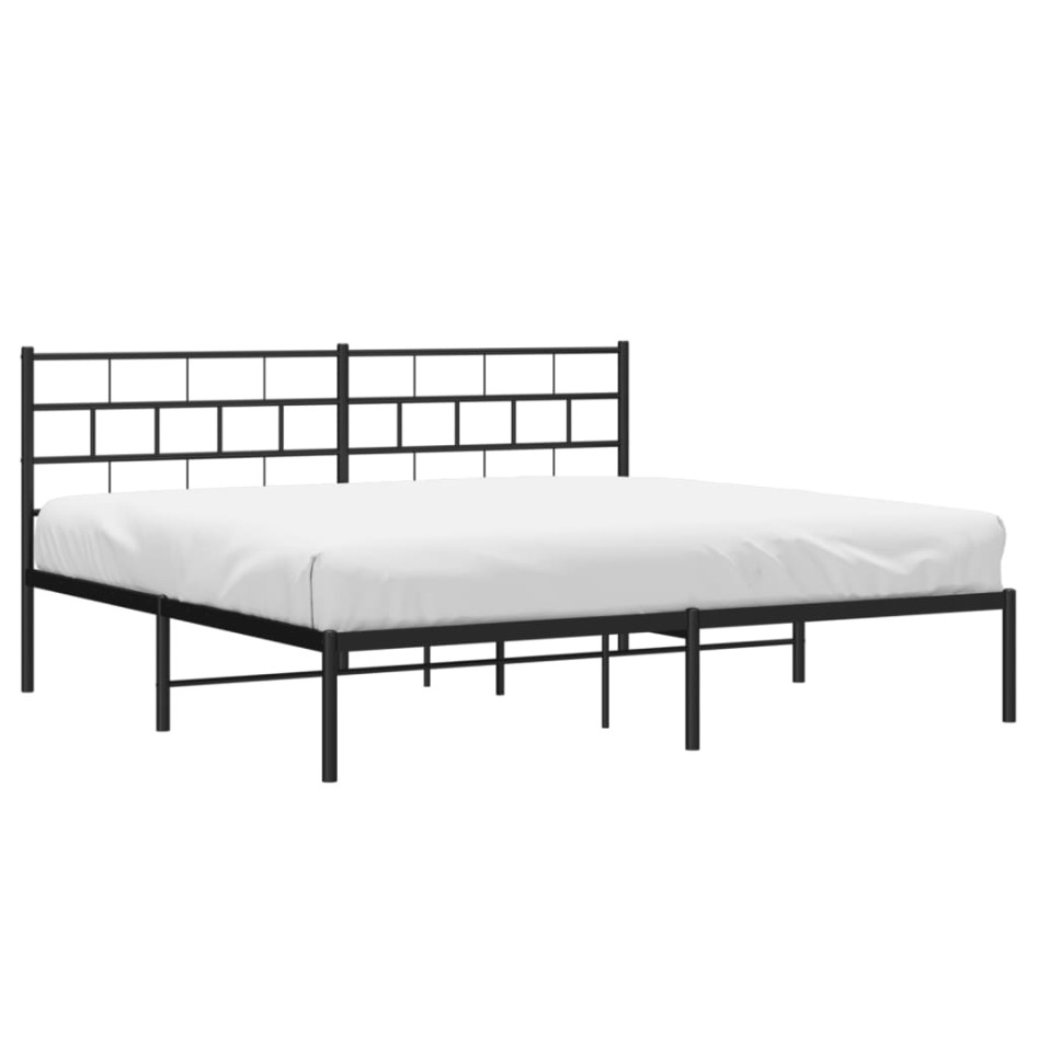 Estructura de cama con cabecero metal negro 193x203