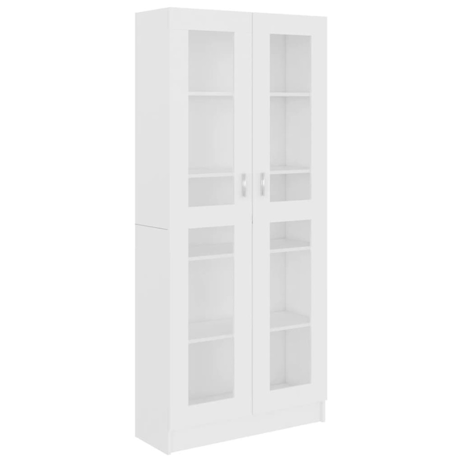 Vitrina de madera contrachapada blanco 82,5x30,5x185,5