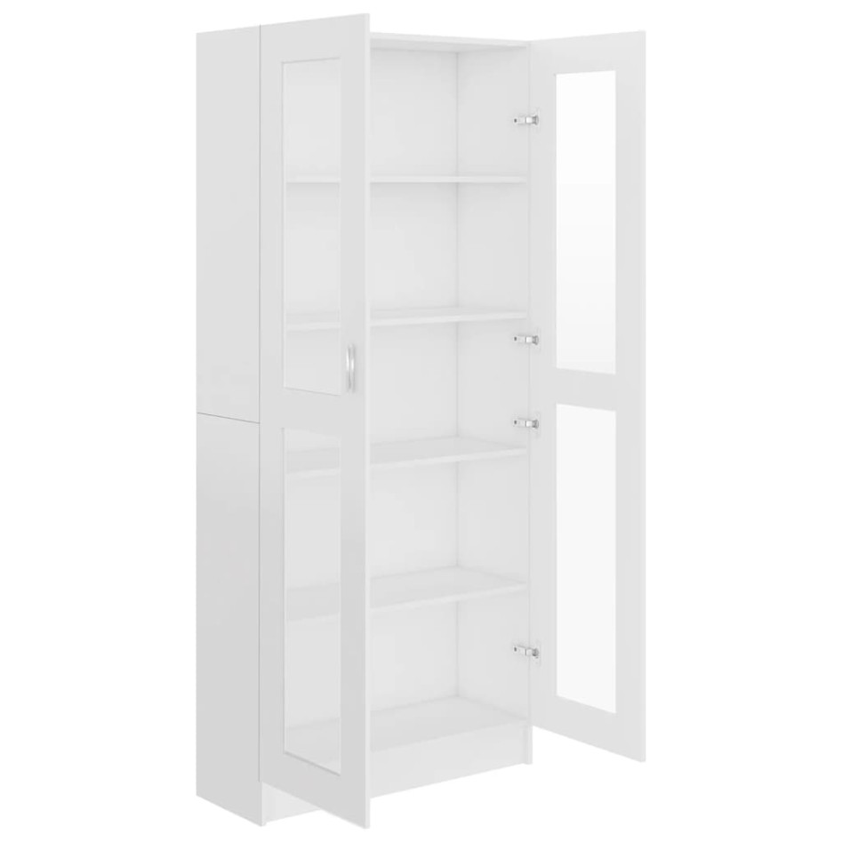Vitrina de madera contrachapada blanco 82,5x30,5x185,5