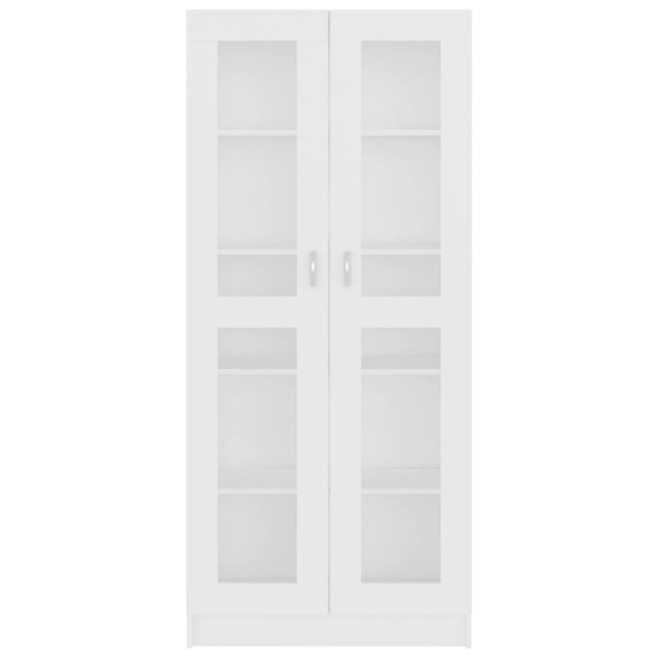 Vitrina de madera contrachapada blanco 82,5x30,5x185,5