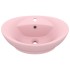 Lavabo lujoso con rebosadero cerámica rosa mate 58,5x39