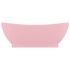 Lavabo lujoso con rebosadero cerámica rosa mate 58,5x39