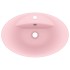 Lavabo lujoso con rebosadero cerámica rosa mate 58,5x39