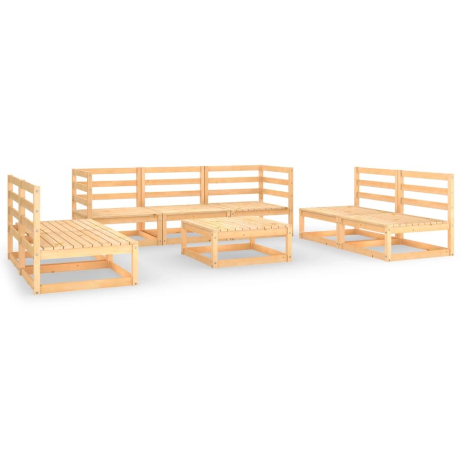 Juego de muebles de jardín 8 piezas madera maciza de