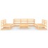 Juego de muebles de jardín 8 piezas madera maciza de