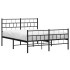 Estructura de cama cabecero y estribo metal negro 140x200