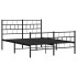 Estructura de cama cabecero y estribo metal negro 140x200