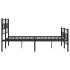 Estructura de cama cabecero y estribo metal negro 140x200