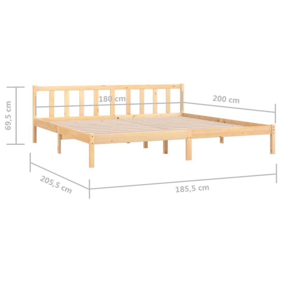 Estructura de cama madera maciza de pino 180x200