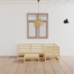 Juego de muebles de jardín 5 piezas madera maciza de pino