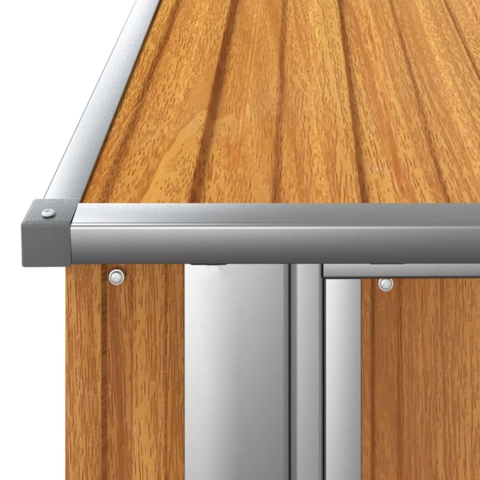 Cobertizo jardín acero galvanizado look madera