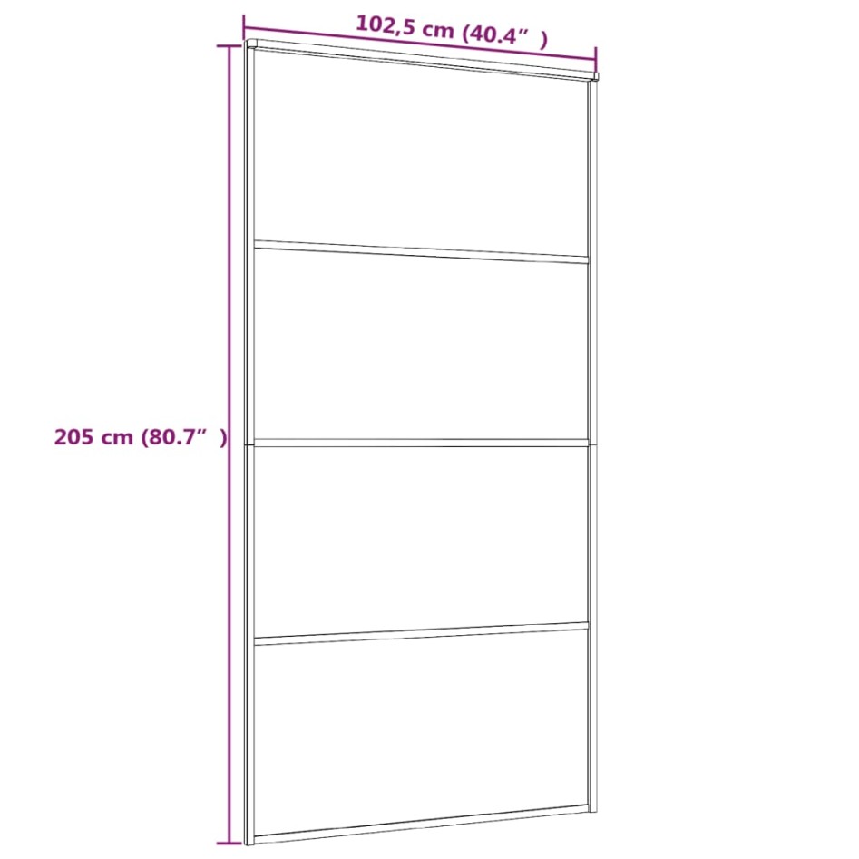 Puerta corredera ESG vidrio y aluminio blanca 102,5x205