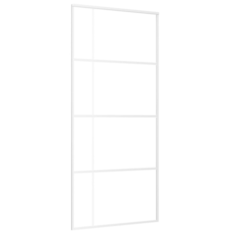 Puerta corredera ESG vidrio y aluminio blanca 90x205