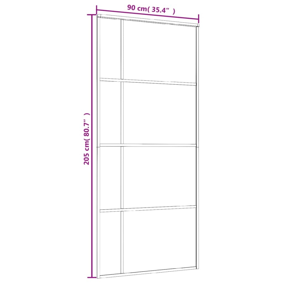 Puerta corredera ESG vidrio y aluminio blanca 90x205