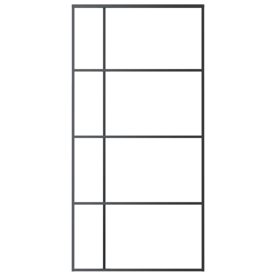 Puerta corredera ESG vidrio y aluminio negra 102,5x205