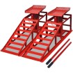 Rampas de reparación de coches 2 uds acero rojo