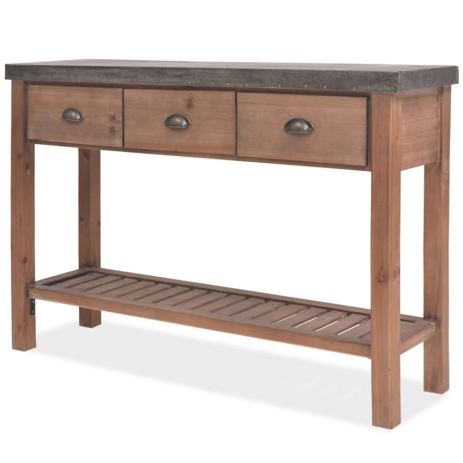 Mesa consola de madera de abeto maciza 122x35x80