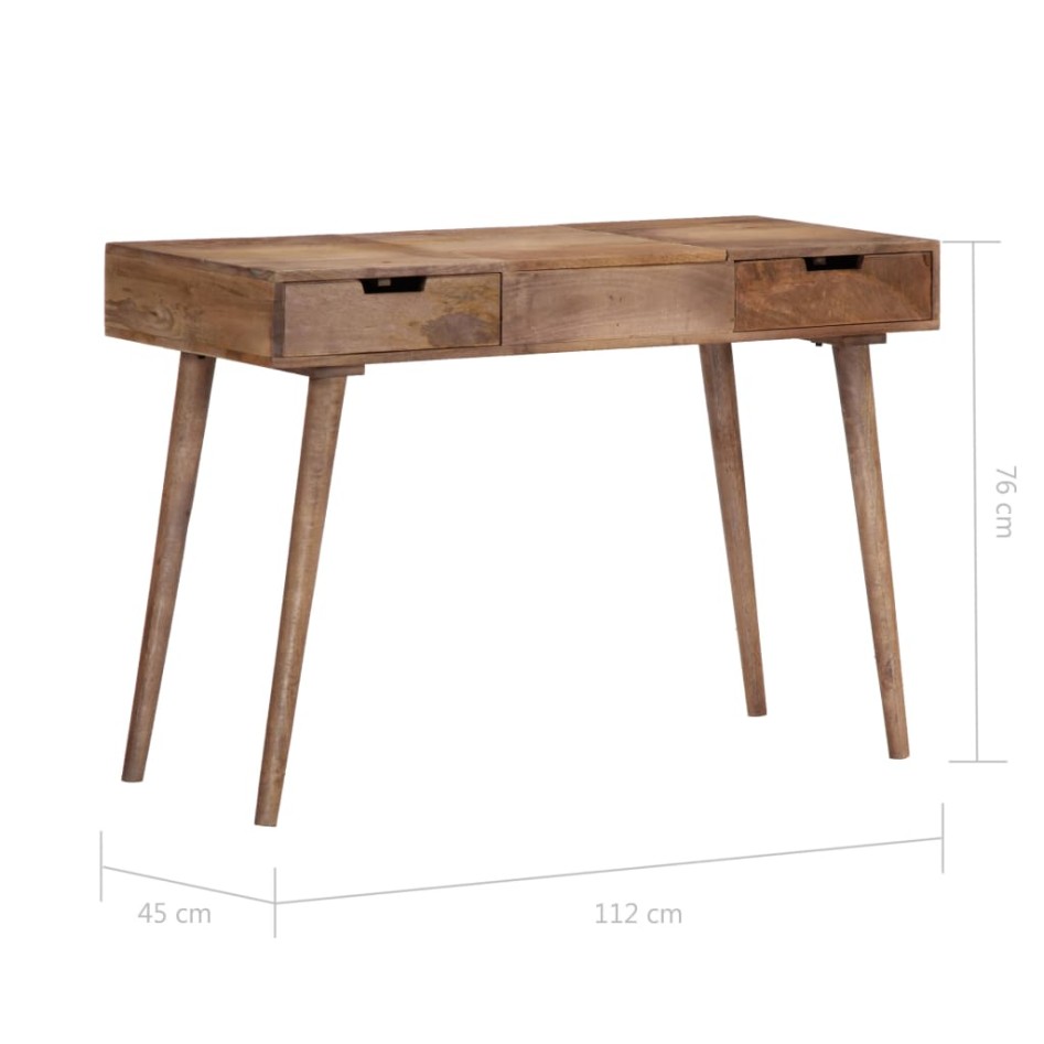 Mesa tocador con espejo madera maciza de mango 112x45x76