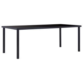 Mesa de comedor de vidrio templado negro 200x100x75