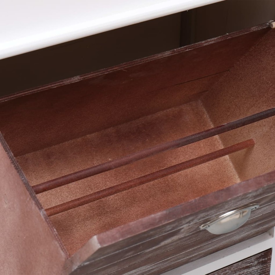 Mueble zapatero de madera de Paulownia marrón 50x28x98