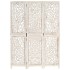 Biombo 3 paneles tallado a mano madera mango blanco 120x165