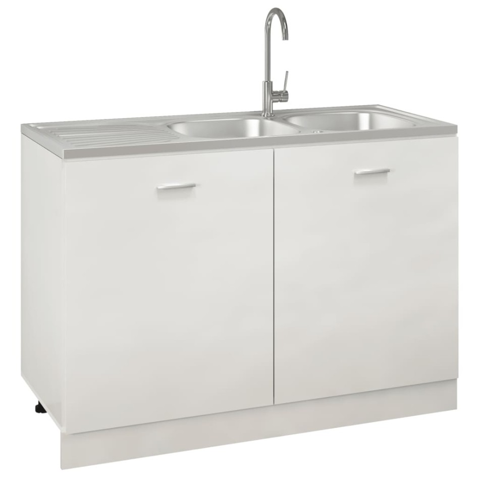 Fregadero de cocina doble seno acero inoxidable 1200x500x155