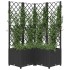 Jardinera con enrejado PP negro 80x80x136