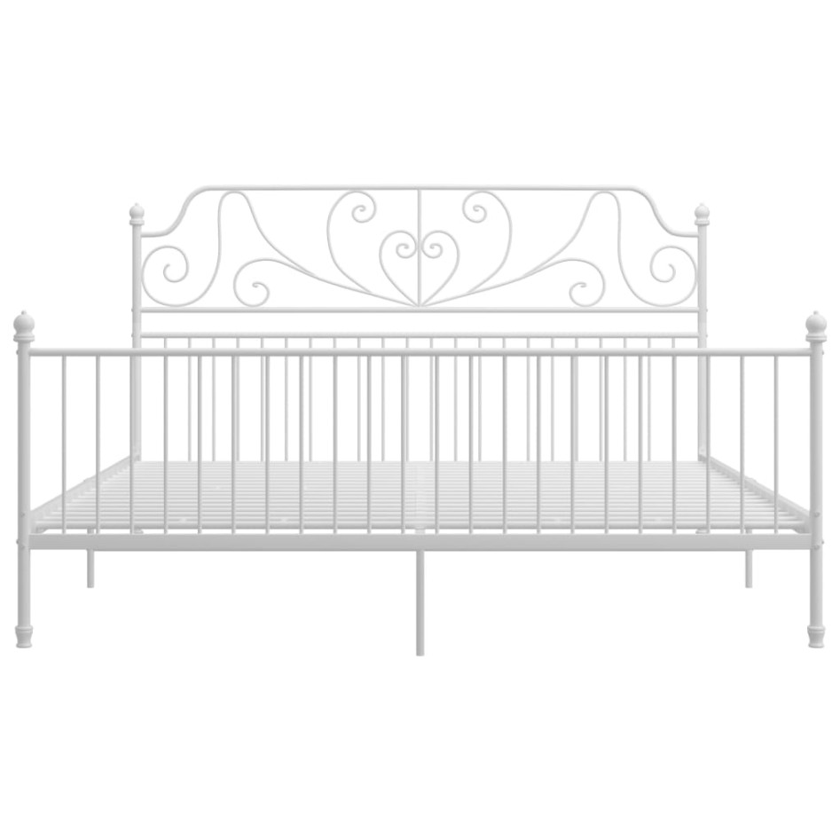 Estructura de cama de metal blanco 180x200