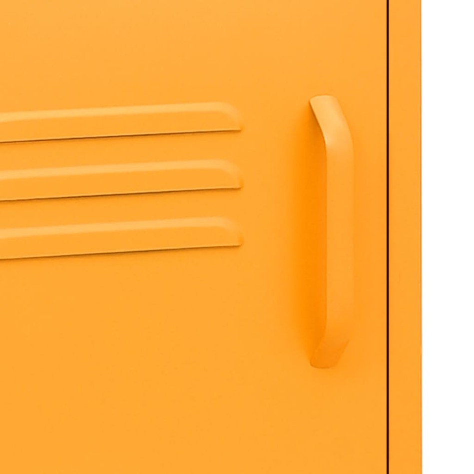 Mesita de noche acero amarillo mostaza 35x35x51