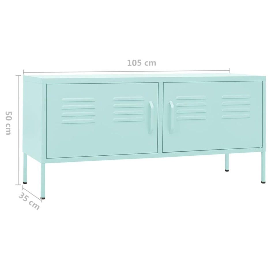 Mueble para TV de acero verde menta 105x35x50