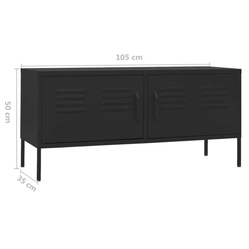 Mueble para TV de acero negro 105x35x50