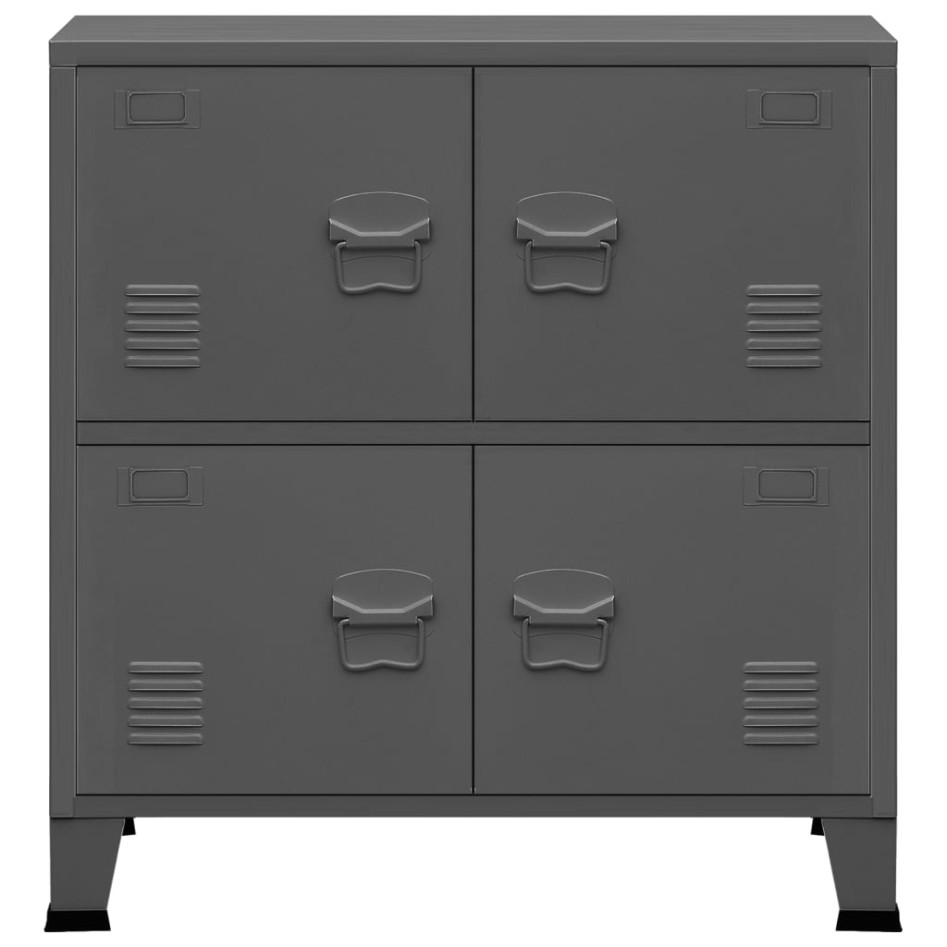 Baúl de almacenaje industrial acero antracita 75x40x80