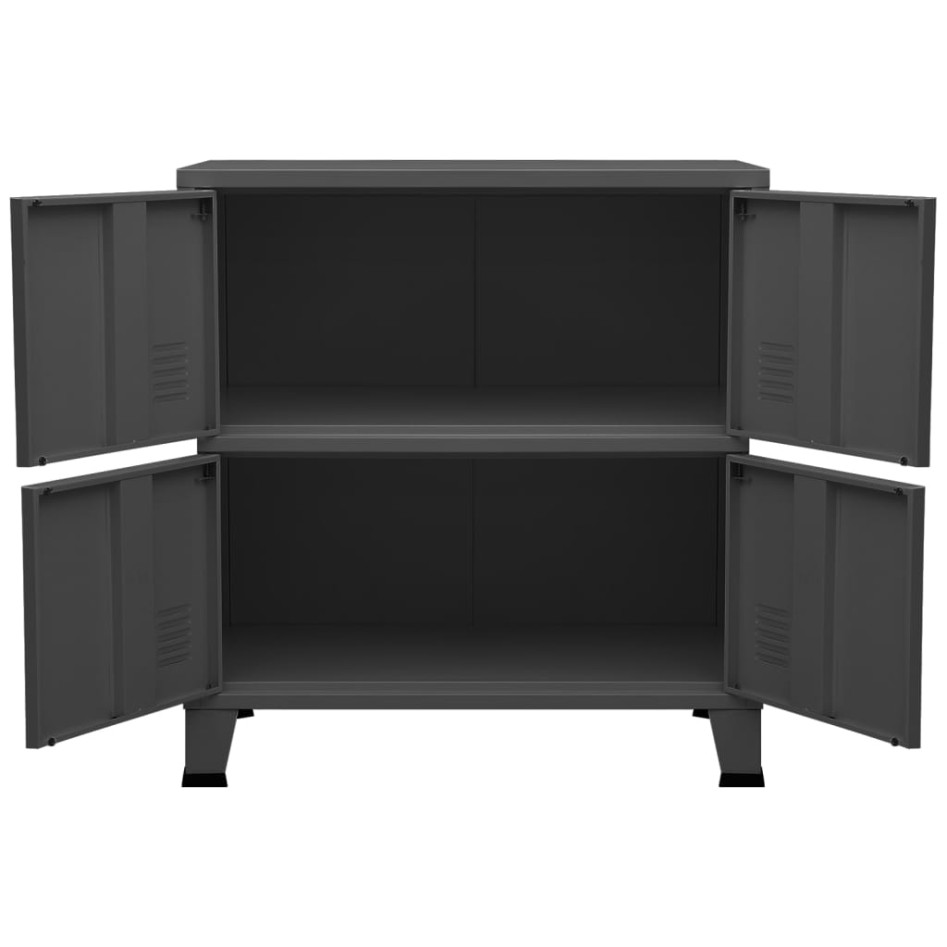 Baúl de almacenaje industrial acero antracita 75x40x80