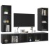 Muebles de salón de pared 4 pzas madera ingeniería negro