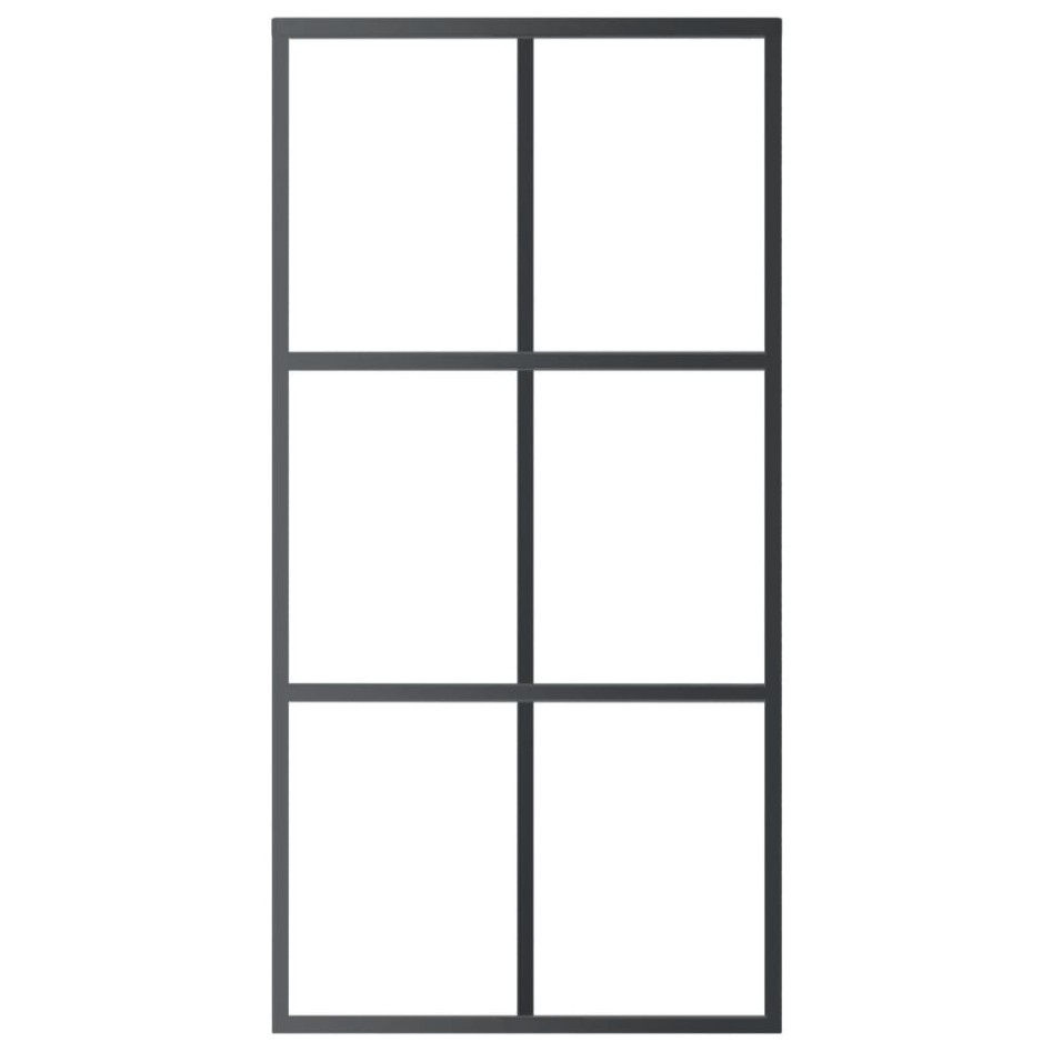 Puerta corredera ESG vidrio y aluminio negra 102x205