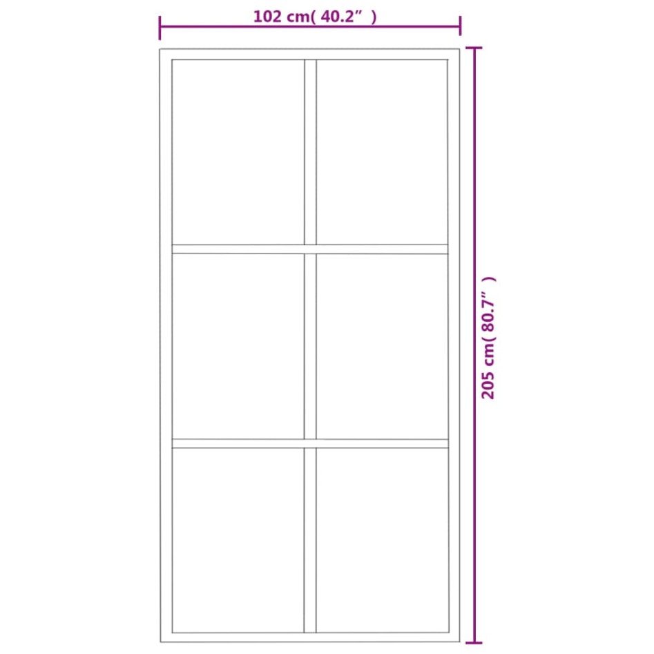 Puerta corredera ESG vidrio y aluminio negra 102x205
