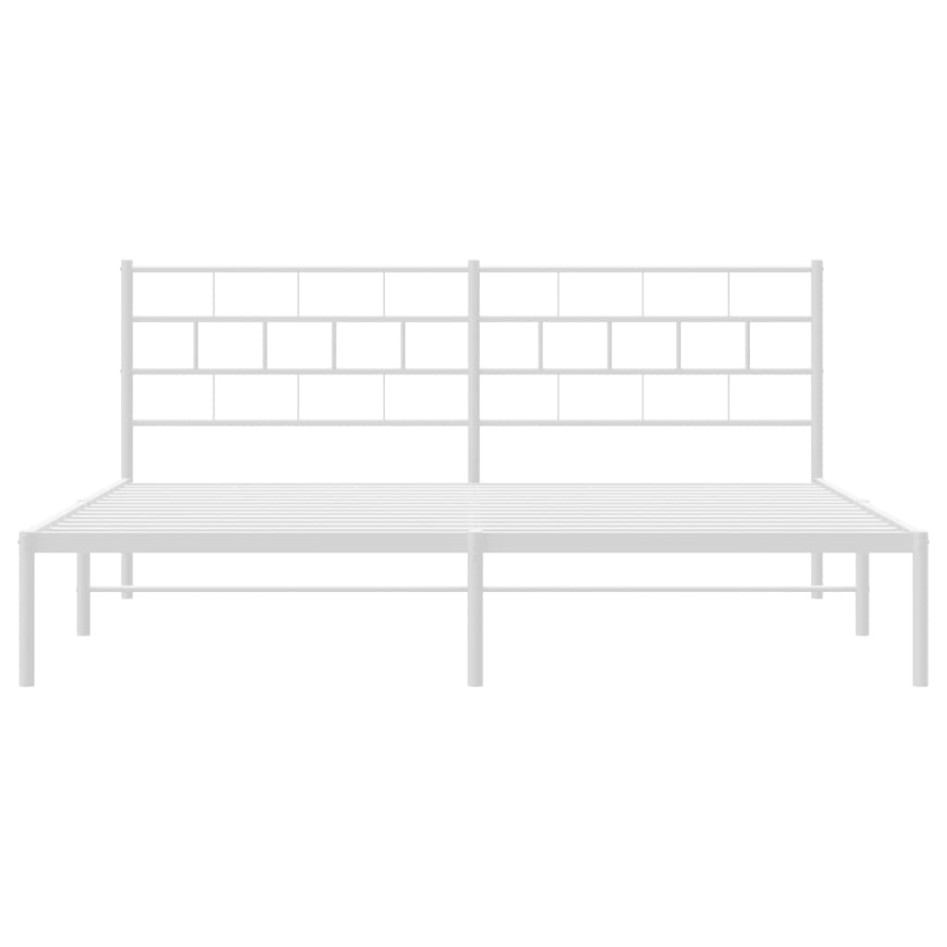 Estructura de cama con cabecero metal blanca 200x200