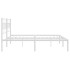 Estructura de cama con cabecero metal blanca 200x200