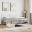 Estructura cama metal con cabecero y estribo blanco 160x200 cm