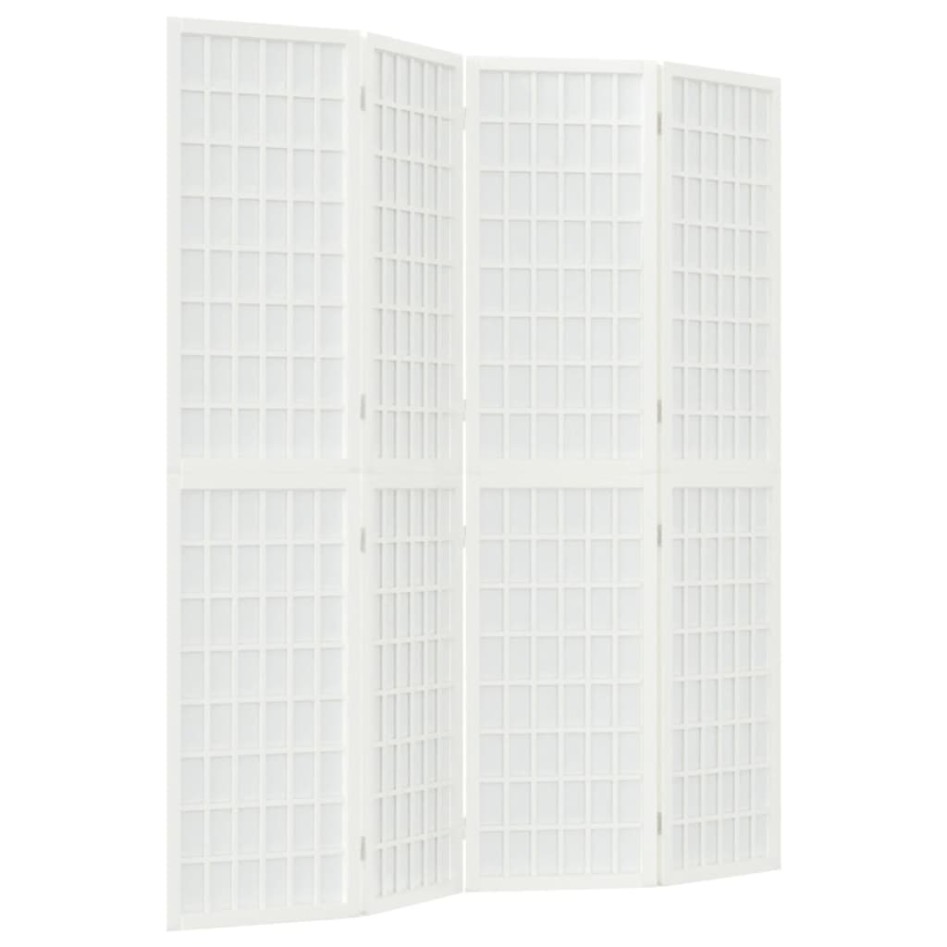 Biombo plegable con 4 paneles estilo japonés blanco 160x170